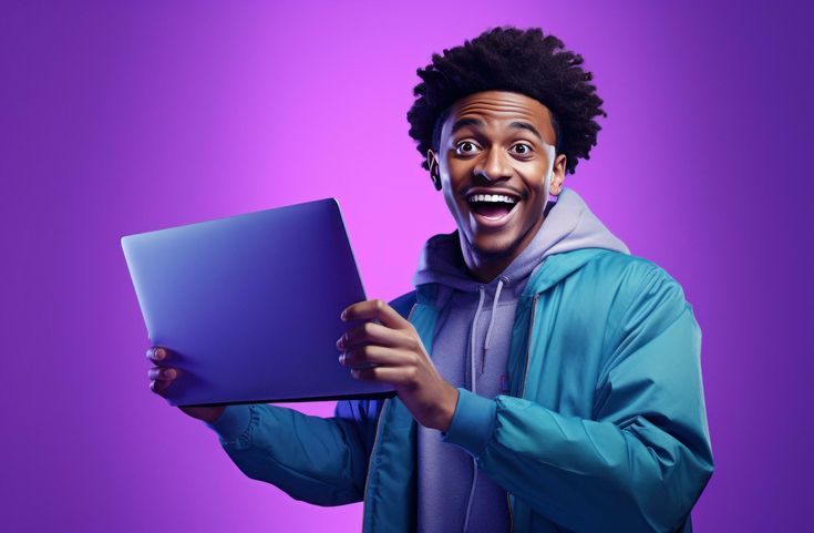 Student with Laptop Banner